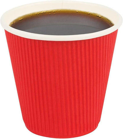Restaurantware Ripple Wall Coffee Cups 500 Count 8 Ounce Insulated Red Paper by Restaurantware