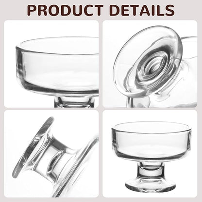7oz Glass Ice Cream Bowls- Versatile Dessert Bowls & Cups for Mixed Drinks, Desserts, Nuts, Fruit, Pudding & Snacks- Perfect for Parties, Gatherings (8)