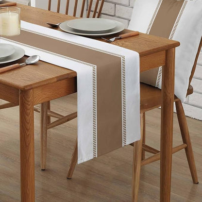 Brown Table Runners 90 inches Long, Stripes Minimalist Simple Table Runner - Image 2