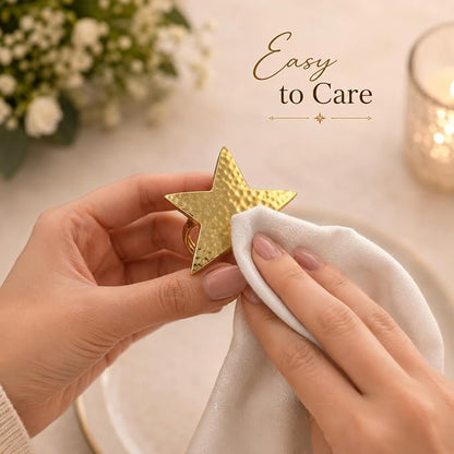 ALPHA Living HOME Napkin Rings Set of 12, Star Napkin Holders, Rustic Napkin - Image 9