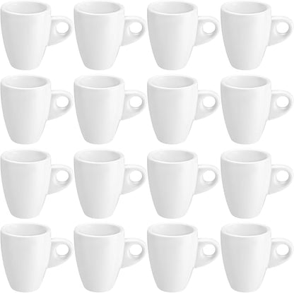 Reallnaive 16 Pcs 1.7 oz Porcelain Espresso Cup Set White Tiny Ceramic Coffee & by Unknown