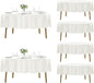 Fokitut 6 Pack Round Tablecloth, 90 Inch, Stain Resistant and Wrinkle Polyester Table Cloth, Fabric Table Cover for Kitchen Dining, Wedding, Party, Holiday Dinner-Ivory