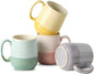 HASENSE Porcelain Coffee Mugs Set of 4, 12 Oz Two-Tone Reactive Glaze Coffee by Hasense