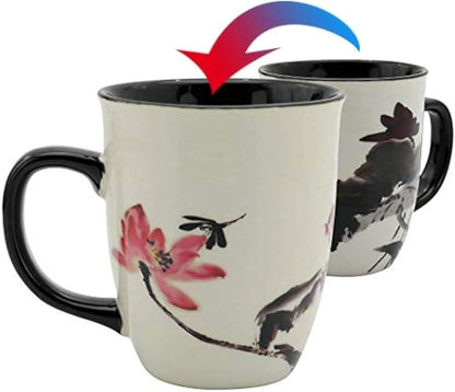 Lotus Magic Color Changing Coffee Mug, 16 oz | Ceramic Tea Mug by Asmwo