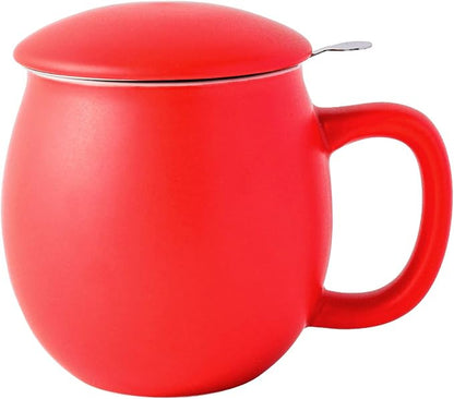 Yundu 12 OZ Matte Red Ceramics Teacup by YunduHome