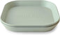 mushie Square Dinnerware Plates for Kids | Made in Denmark, Set of 2 (Sage)