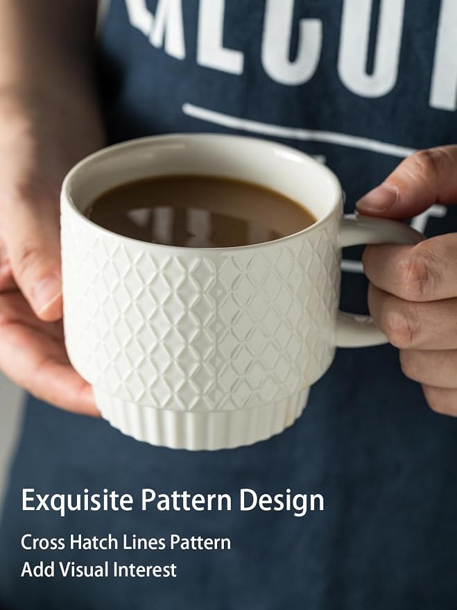 Gomakren Stackable 13oz Coffee Mugs Set of 4 - Image 5