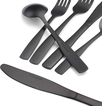 O.C.E. Matte Black Silverware Set, O.C.E. Satin Finish 30-Piece Stainless Steel - Image 4