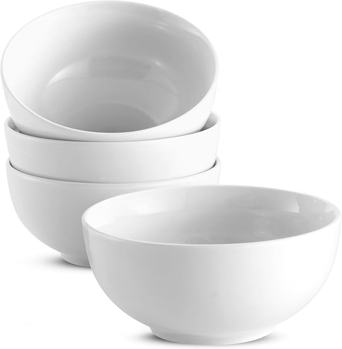 KooK Ceramic Cereal Bowls, Dishwasher and Freezer Safe, Porcelain Dishes by Kook