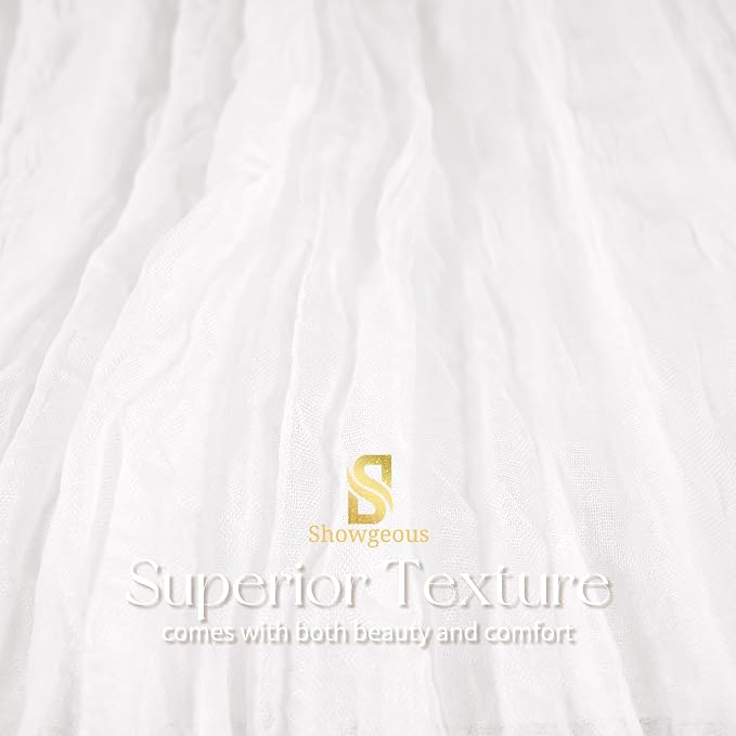 Showgeous 4 Pack White Cheesecloth Table Runner, 17 x 108 Inches | Boho - Image 4