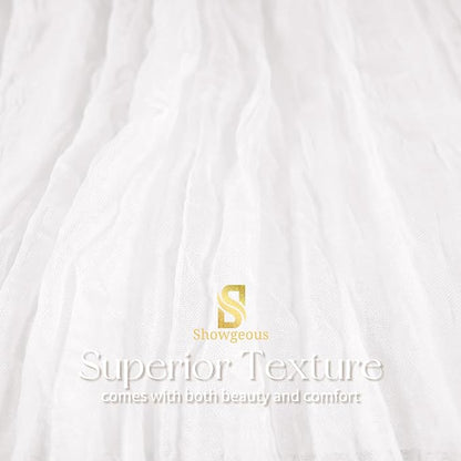 Showgeous 4 Pack White Cheesecloth Table Runner, 17 x 108 Inches | Boho - Image 4