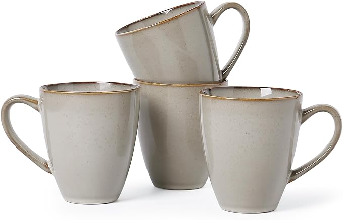 MONITO 17oz Ceramic Coffee Mugs Set of 4, Dishwasher&Microwave Safe, Reactive by MONITO