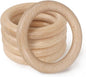FoDau770 5pcs Natural Beech Wooden Rings, Unfinished Solid Wood Rings Heavy by FoDau770
