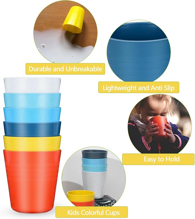 Homestockplus 8 Oz Wheat Straw Drinking Cups, Small Plastic Cups Reusable - Image 4