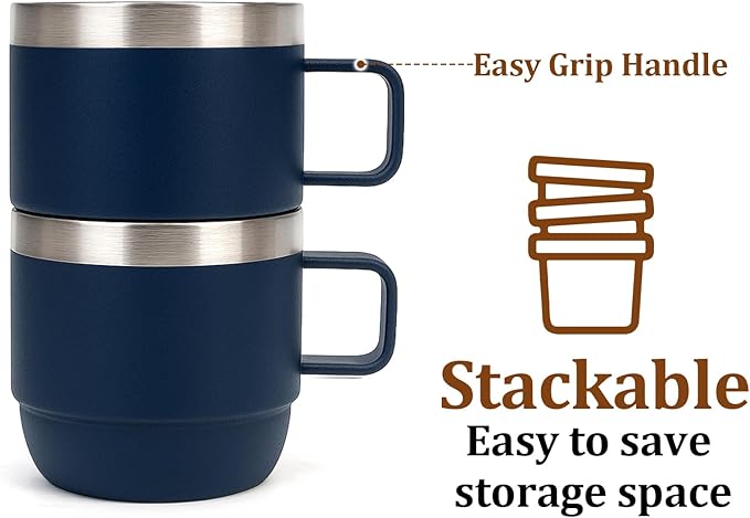 Zenbo 6 oz Espresso Mug with Handle, Ceramic-Lined 18/8 Stainless Steel | - Image 5