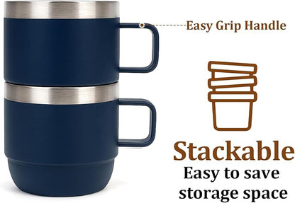 Zenbo 6 oz Espresso Mug with Handle, Ceramic-Lined 18/8 Stainless Steel | - Image 5