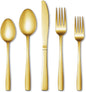 40 Pcs Gold Silverware Set, Stainless Steel Flatware Set by WISKEMA