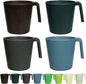 Greentainer Ribbed Drinking Glasses Coffee Mugs Set of 8, Plastic Coffee Cups by Greentainer