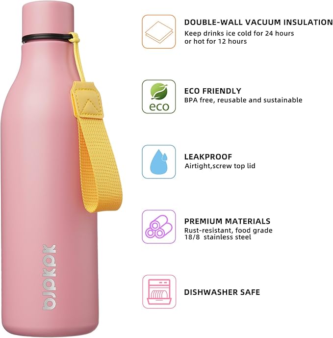 BJPKPK 25oz Insulated Water Bottle, Stainless Steel Bottle - Image 2