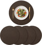 Artoid Mode Coffee Faux Leather Placemats Set of 4, 15 Inch Waterproof Wipeable Heat Resistant Vinyl Place Mats, Reversible Table Mats for Kitchen Dining Decor
