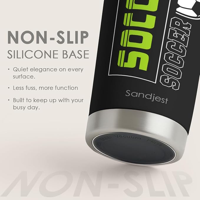 SANDJEST Soccer Tumbler 20oz Stainless Steel Insulated, Travel Coffee Cup - Image 4