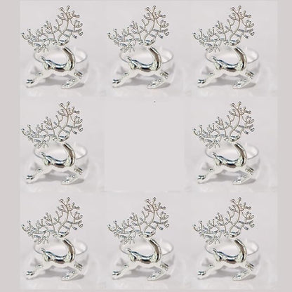 [New Napkin Rings Set of 8 Siliver Set of 8 Napkin Rings Christmas, Holidays, Thanksgiving (Deer-5)