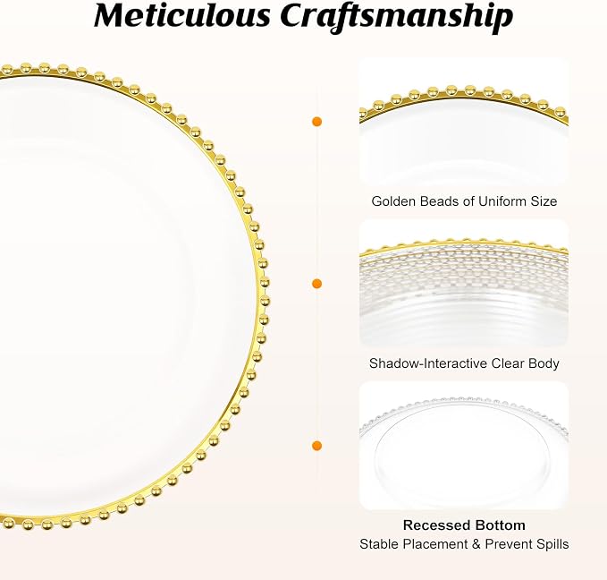 Pack of 25 round dinner plates, Reusable Decorative Dinner Plates - Image 6