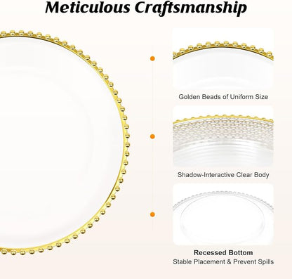 Pack of 25 round dinner plates, Reusable Decorative Dinner Plates - Image 6