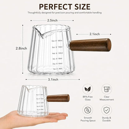 2 Pack Espresso Shot Measuring Cups 6oz, V-Shaped Spout, oz/ml Markings - Image 4
