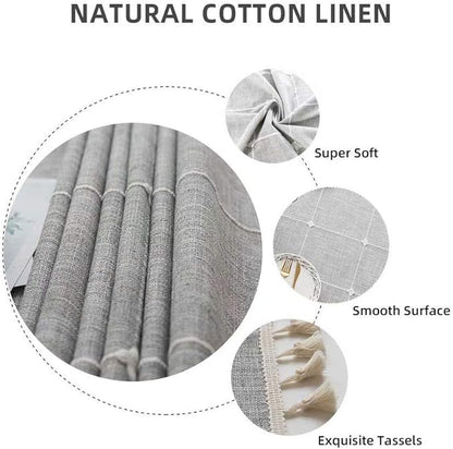 Deep Dream Tablecloths, Embroidered Waterproof Table Cloth Cotton Linen Wrinkle Free Anti-Fading Table Cover Decoration for Kitchen Dinning Party Christmas, 55 x 102 Inch - Gray