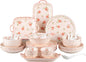 Ceramic Dinnerware Set, Floral Plates and Bowls Sets, Microwave & Dishwasher by FANGJING