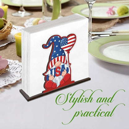 Patriotic Gnome Napkin Holder for Table, 4th of July Decor for Home Kitchen - Image 5