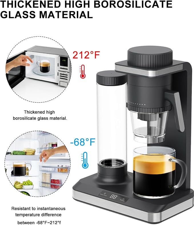 LUXU Glass Coffee Mugs, 14 oz Ice coffee cups, Borosilicate Glass Mugs - Image 9