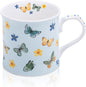 Colorful Butterfly & Floral Coffee Mug – 12 oz Premium New Bone China Blue Tea by MFoffice