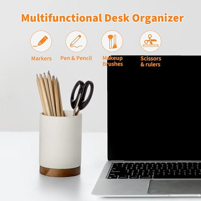 Ceramic Pen Holder for Desk, Pencil Cup, | Organizer and Makeup Brush Holder - Image 4