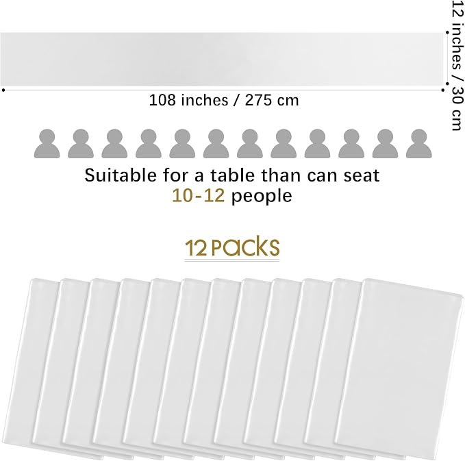Aneco 4 Pack Satin Table Runner 12 x 108 Inch Long Bright Silk and Smooth - Image 2