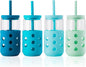 Mrsdry 16 oz Glass Cups with Lids and Straws by Mrsdry