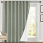 PrinceDeco Blackout Sliding Glass Door Curtain Extra Wide Patio Door Curtains for Sliding Glass Door Thermal Curtains Room Divider Drapes for Living Room/Bedroom,100 X 96 Curtains,Green Bay