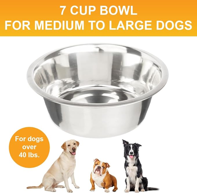 Neater Pet Brands 7 Cup Stainless Steel Dog Bowls, Dog Food Bowl & Water Bowl - Image 2
