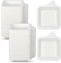 Remerry 200 Pcs Small 4 Inch Paper Plates Bulk Disposable Plates Paper White Square Dessert Cake Party Snack Sugarcane Bagasse Fiber Wedding Birthday Dinner Graduation Pet Feeding (4.41 x 5.24 Inch)