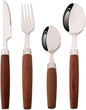 4-Piece Wooden Handle Silverware Set, BRIIEC 304 Stainless Steel Flatware Set by BRIIEC
