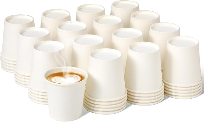 Fit Meal Prep 1000 Pack 6 oz Disposable Paper Coffee Cups, Premium White Hot by FMPBRANDS