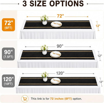 FAVE Woven Black Table Runner Woven - Image 6