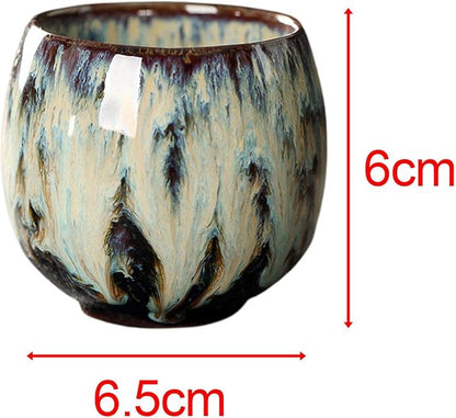 2X Ceramic Mug Tea Set Cups Chinese Cup Coffee Cup Handmade Handleless Ceramics - Image 3