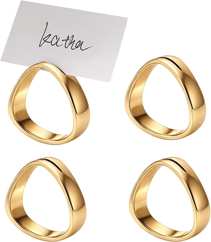 Gold Triangle Napkin Rings Set of 4 by Getfitsoo