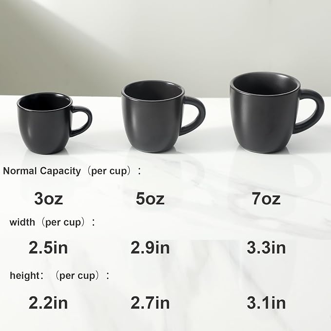 HASENSE 7OZ Espresso Cups, Ceramic Cappuccino Cups Set of 4 - Image 6