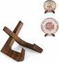 Bowl Stands for Display, 3.5 Inch Plate Holder, Wooden Easel Frame Holder, Display Stand for Large Deep Platters and Dishes, 3.5" H x 4.8" W x 4" D (For Bowls under 2.5" in Depth)
