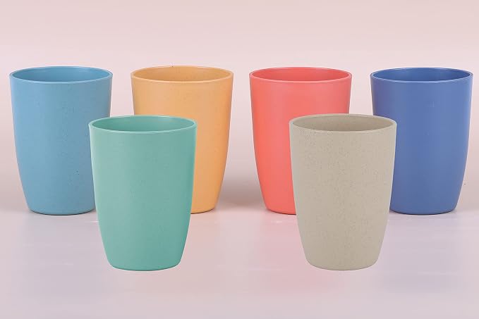 Wheat Straw Unbreakable Cup - 12 oz Reusable Drinking Glasses Sets - Image 3