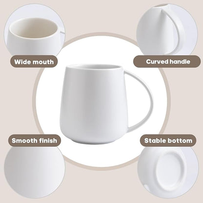 Eyoriza 15Oz Matte Ceramic Coffee Mug, Big Handle, Microwave and Dishwasher Safe - Image 3