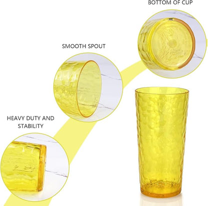 Yalin 24-Ounce Plastic Tumbler Acrylic Drinking Glasses, Reusable Plastic Cups - Image 3